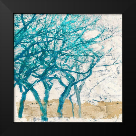 Turquoise Trees I Black Modern Wood Framed Art Print by Alessio, Aprile