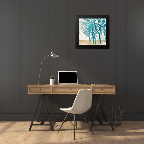 Turquoise Trees II Black Modern Wood Framed Art Print by Alessio, Aprile