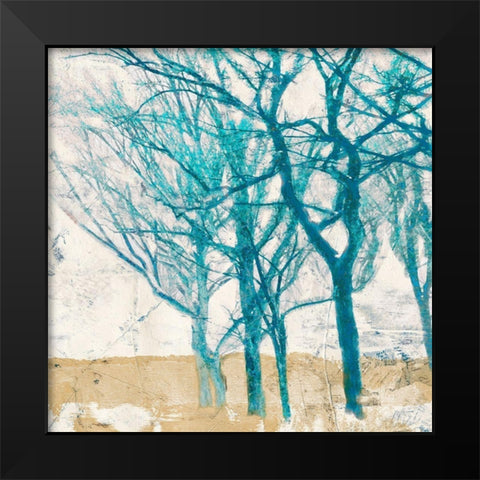 Turquoise Trees II Black Modern Wood Framed Art Print by Alessio, Aprile