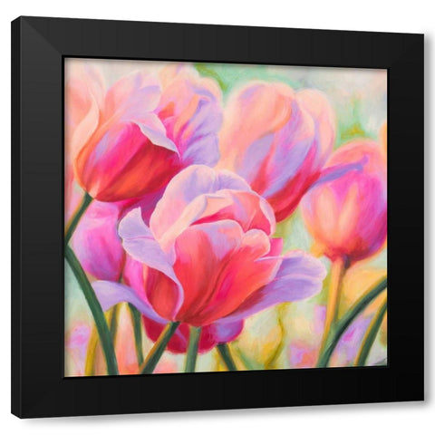 Tulips in Wonderland I Black Modern Wood Framed Art Print with Double Matting by Ann, Cynthia
