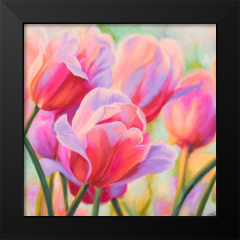 Tulips in Wonderland I Black Modern Wood Framed Art Print by Ann, Cynthia