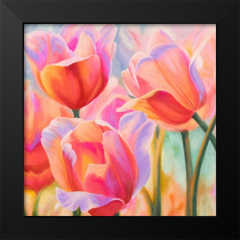 Tulips in Wonderland II Black Modern Wood Framed Art Print by Ann, Cynthia