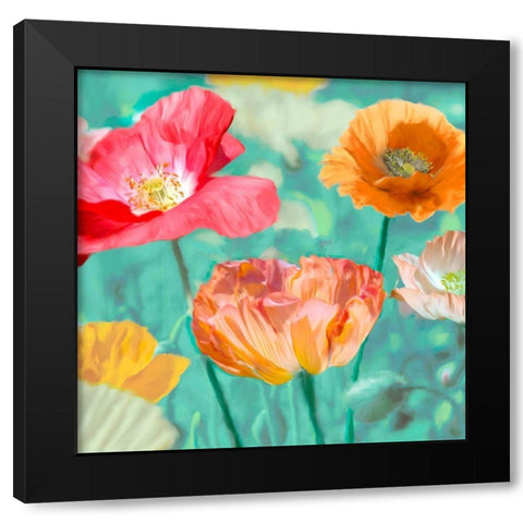 Poppies in Bloom II Black Modern Wood Framed Art Print by Cynthia, Ann