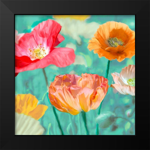 Poppies in Bloom II Black Modern Wood Framed Art Print by Cynthia, Ann