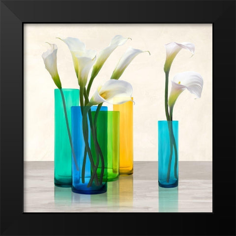 Callas in crystal vases II (detail) Black Modern Wood Framed Art Print by Cynthia, Ann