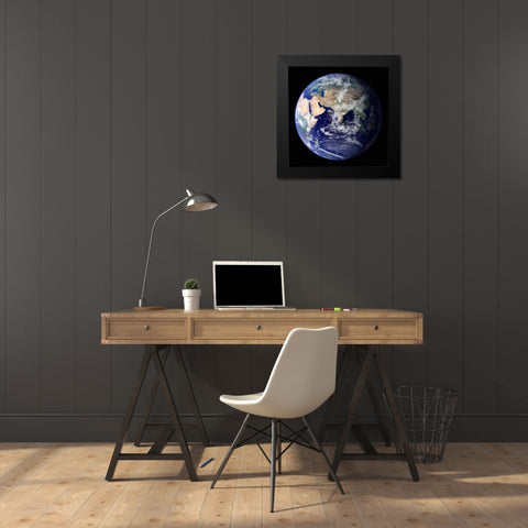 Earth View from Space (Asia) Black Modern Wood Framed Art Print by Nasa