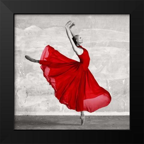 Ballerina in Red (detail) Black Modern Wood Framed Art Print by Haute Photo Collection