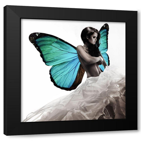 Winged Beauty -1 Black Modern Wood Framed Art Print with Double Matting by Lauren, Julian