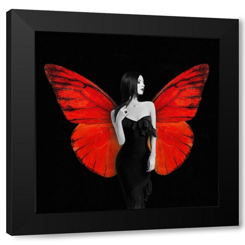 Winged Beauty -2 Black Modern Wood Framed Art Print with Double Matting by Lauren, Julian
