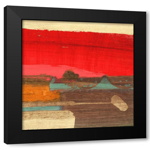Moon Rising from the Crimson Sky II Black Modern Wood Framed Art Print by Leonardo, Bacci