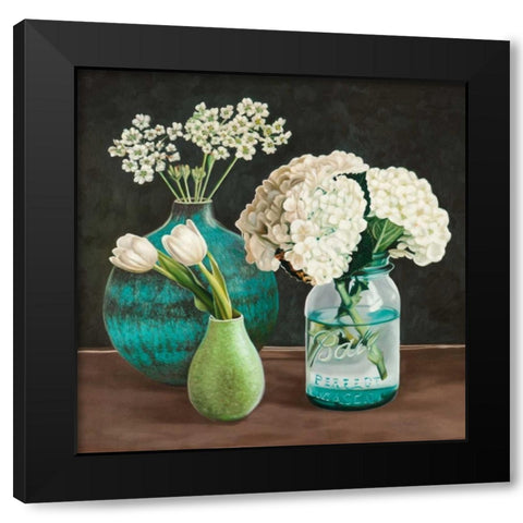 Petit Fleuriste I Black Modern Wood Framed Art Print with Double Matting by Benson, Pierre