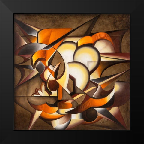 Dark Explosion Black Modern Wood Framed Art Print by Ceccarelli, Laura