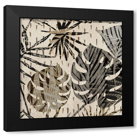 Grey Palms II Black Modern Wood Framed Art Print with Double Matting by Grant, Eve C.