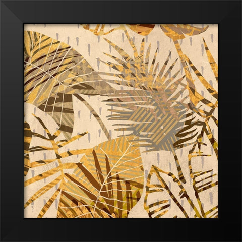 Palm Festoon Gold I Black Modern Wood Framed Art Print by Grant, Eve C.