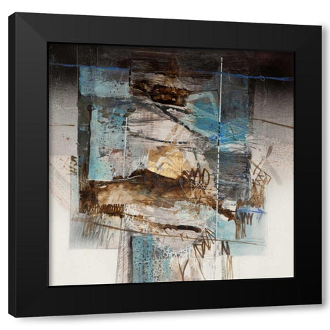 Sulla spiaggia d inverno Black Modern Wood Framed Art Print with Double Matting by Censini