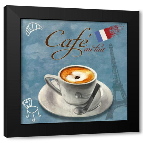 Cafe au lait Black Modern Wood Framed Art Print by Teller, Skip