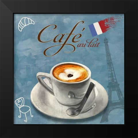Cafe au lait Black Modern Wood Framed Art Print by Teller, Skip