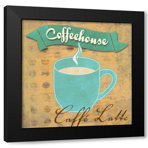 Caffe Latte Black Modern Wood Framed Art Print with Double Matting by Teller, Skip