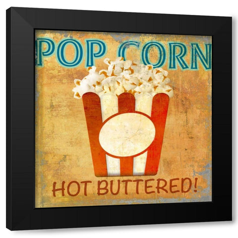 Pop Corn Black Modern Wood Framed Art Print with Double Matting by Teller, Skip