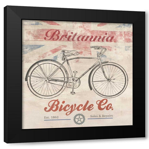 UK Bikes Black Modern Wood Framed Art Print by Teller, Skip