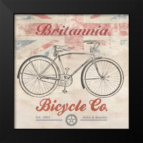 UK Bikes Black Modern Wood Framed Art Print by Teller, Skip