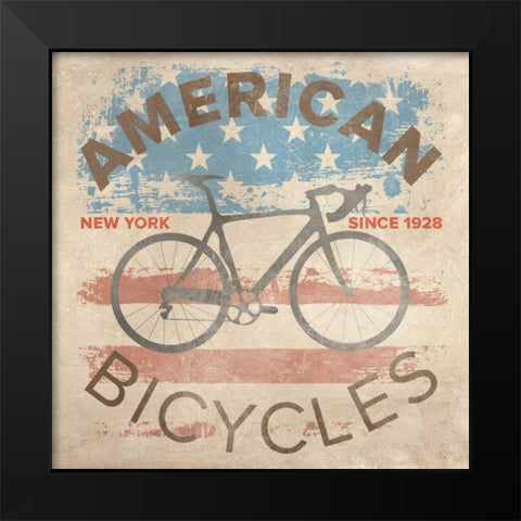 American Bikes Black Modern Wood Framed Art Print by Teller, Skip