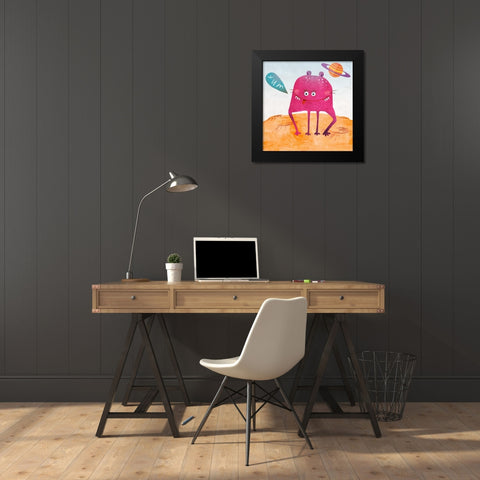Alien Friend #2 Black Modern Wood Framed Art Print by Teller, Skip