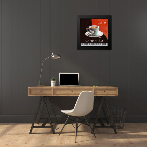 Cafe Concerto Black Modern Wood Framed Art Print by Teller, Skip