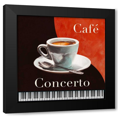 Cafe Concerto Black Modern Wood Framed Art Print with Double Matting by Teller, Skip