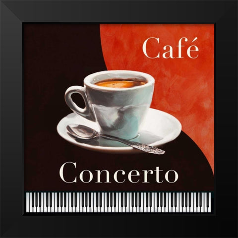 Cafe Concerto Black Modern Wood Framed Art Print by Teller, Skip