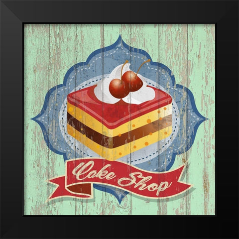 Cake Shop Black Modern Wood Framed Art Print by Skip Teller