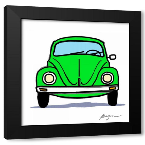 Green Bug Black Modern Wood Framed Art Print by Beyon, Carlos
