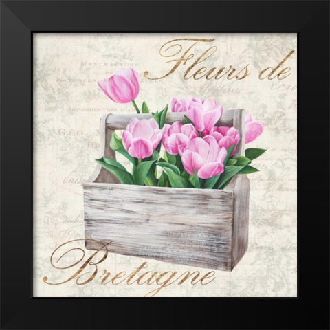Fleurs de Bretagne Black Modern Wood Framed Art Print by Dellal, Remy