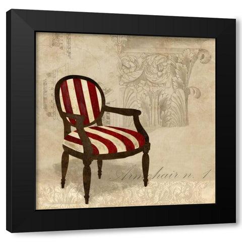 Armchair n. 1 Black Modern Wood Framed Art Print with Double Matting by Dellal, Remy
