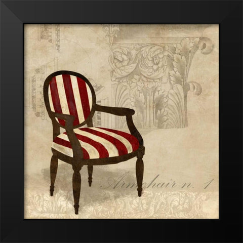 Armchair n. 1 Black Modern Wood Framed Art Print by Dellal, Remy