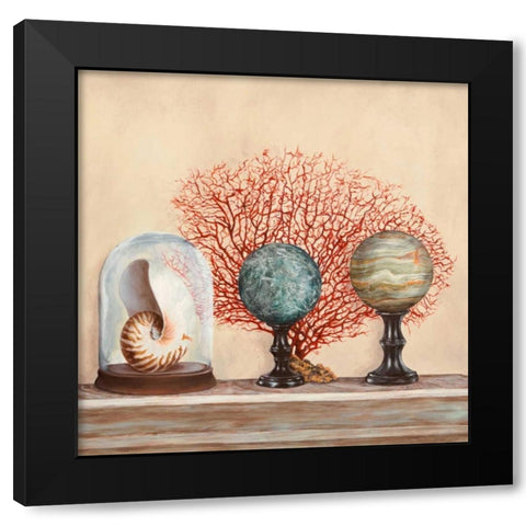 Memoires de voyage II Black Modern Wood Framed Art Print with Double Matting by Dellal, Remy