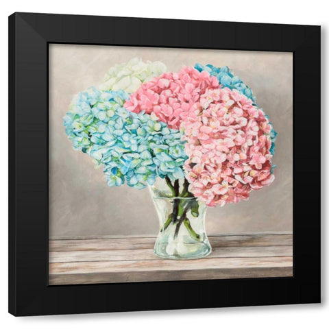 Fleurs et Vases Blanc II Black Modern Wood Framed Art Print by Dellal, Remy