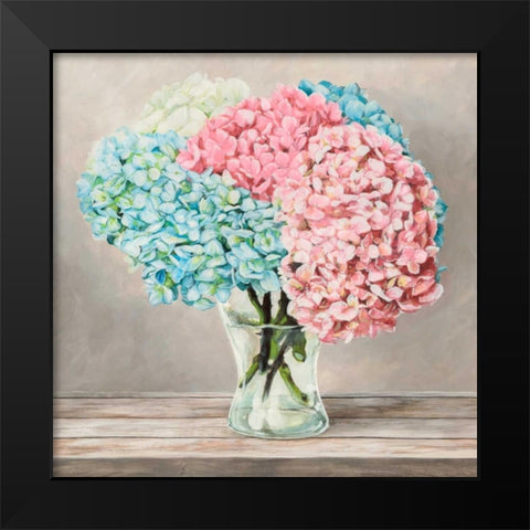 Fleurs et Vases Blanc II Black Modern Wood Framed Art Print by Dellal, Remy