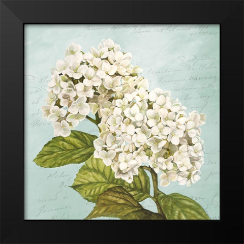 Hydrangeas III (Aqua) Black Modern Wood Framed Art Print by Remy, Dellal