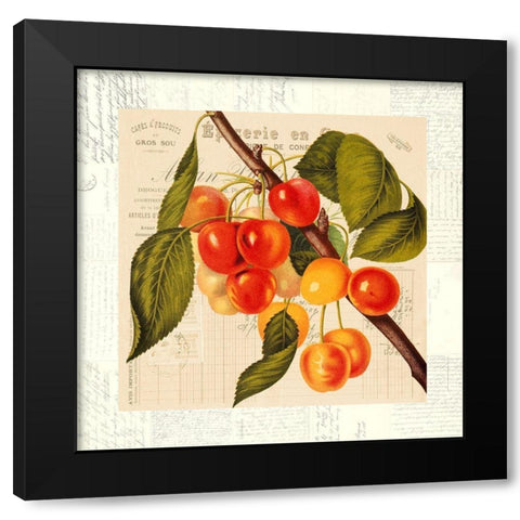Cerises Black Modern Wood Framed Art Print with Double Matting by Dellal, Remy