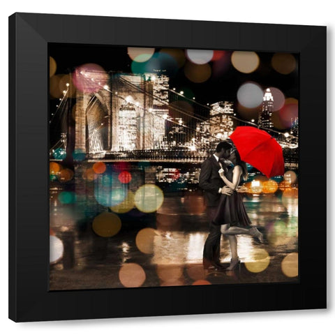A Kiss in the Night- detail Black Modern Wood Framed Art Print with Double Matting by Loumer, Dianne