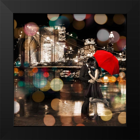 A Kiss in the Night- detail Black Modern Wood Framed Art Print by Loumer, Dianne