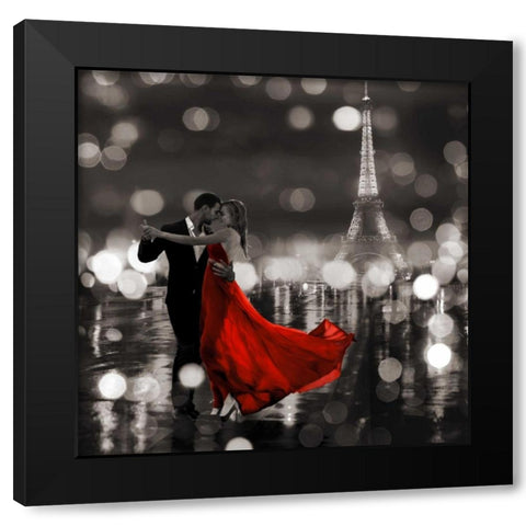 Midnight in Paris (BW) Black Modern Wood Framed Art Print with Double Matting by Loumer, Dianne