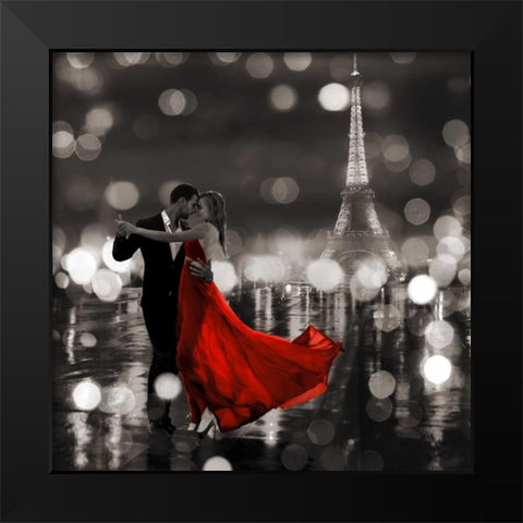 Midnight in Paris (BW) Black Modern Wood Framed Art Print by Loumer, Dianne