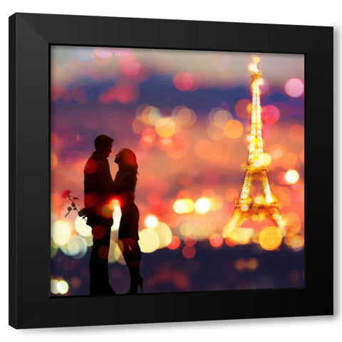 A Date in Paris (detail) Black Modern Wood Framed Art Print by Loumer, Dianne