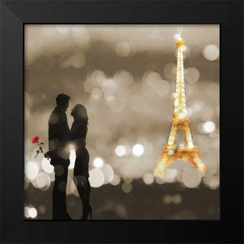 A Date in Paris (BW, detail) Black Modern Wood Framed Art Print by Loumer, Dianne