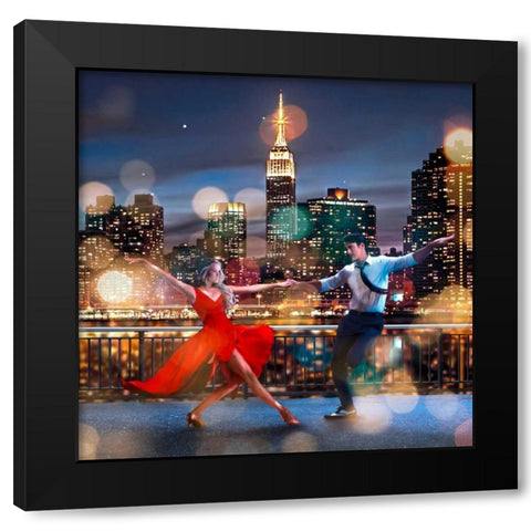 Dancin in the Moonlight (detail) Black Modern Wood Framed Art Print by Loumer, Dianne