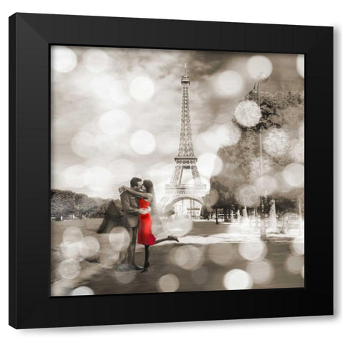 Boulevard of Trees  (detail, BW) Black Modern Wood Framed Art Print with Double Matting by Loumer, Dianne