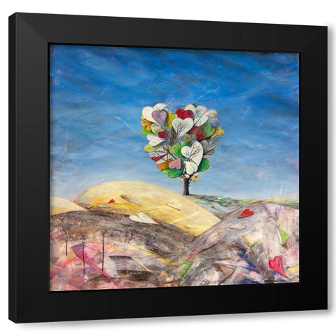 Evanescenze di cuori Black Modern Wood Framed Art Print by Larotonda, Donato