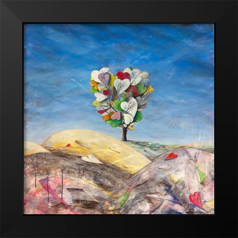 Evanescenze di cuori Black Modern Wood Framed Art Print by Larotonda, Donato